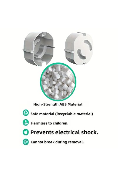 Abuy 6 Pieces Baby Safety Socket Protector, Electrical Socket Protection, Socket Child Safety, White, Black