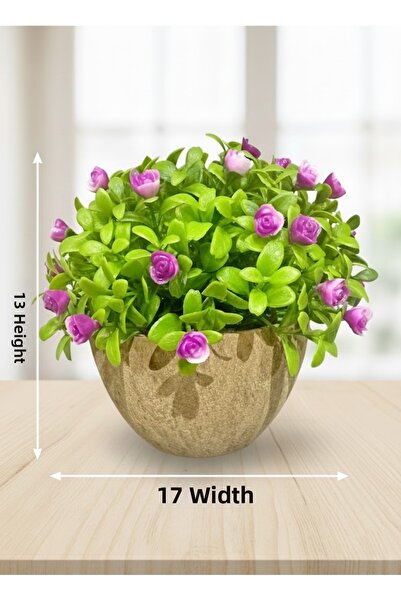 FB Cup أزرق بلون الكوبالت زهرة صناعية مزخرفة - ورود صغيرة باللون الأرجواني لت...