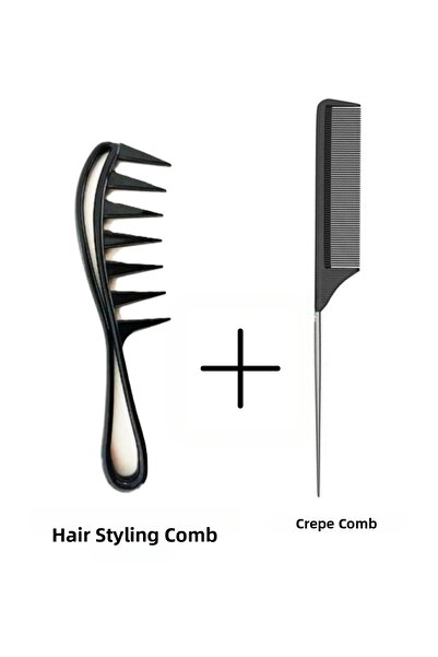 Nofella Σετ 2 χτένες styling μαλλιών + χτένα κρεπ με ατσάλινη λαβή