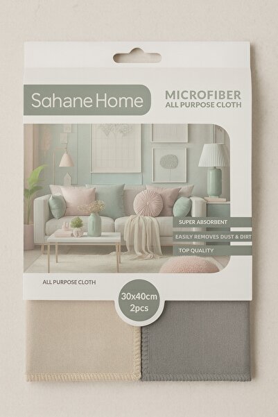 Şahane Pazar 2-Pack Microfiber Cleaning Cloth High Absorption Power Non-Marking Multi-Purpose Shn-1302