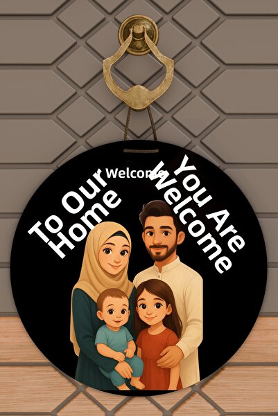 Dormot Ornament de ușă cu turban, cu tematică de familie, imprimare digitală ...