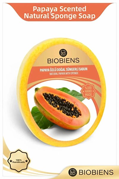 LUGMO Biobiens Papaya Extract Shower and Skin-Specific Natural Sponge Soap