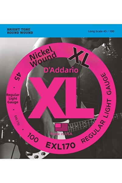 Daddario EXL170 КОМПЛЕКТ СТРУНИ ЗА БАС КИТАРА, XL, 45-100, ДЪЛГА МАСКА, НИКЕЛ