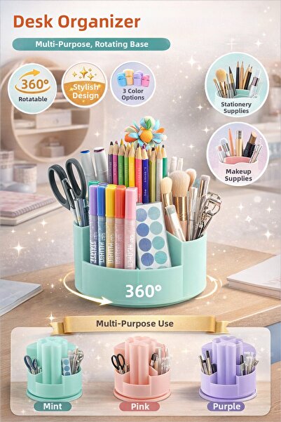 synshop Suport pentru stilou de birou Kawaii, cutie pentru machiaj, organizat...