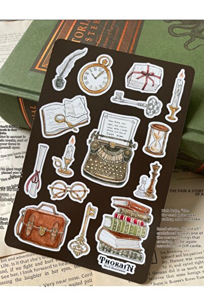 Limitless Design مجموعة ملصقات الأشياء الأكاديمية القديمة - تصميمات الكتب وال...