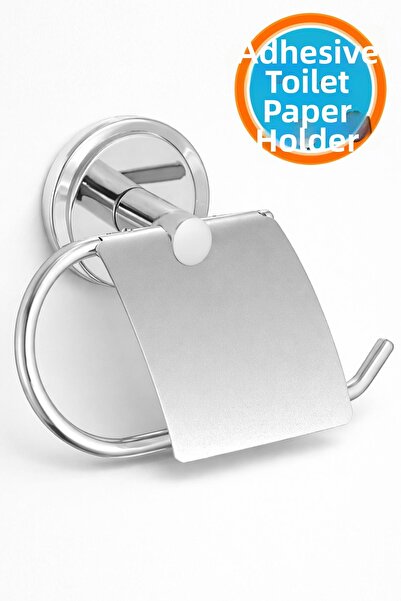 NZB Metal Toilet Paper Stand Adhesive Toilet Roll Holder Apparatus with Cover...