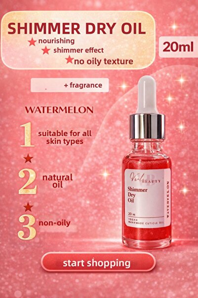VIOLA BEAUTY زيت جاف لامع - زيت جاف "منعم للأظافر والجلد، زيت للعناية بالبشرة...