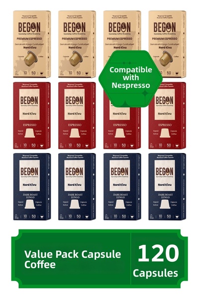 BEGON حزمة فرصة القهوة كبسولة الألومنيوم المتوافقة مع Nord Kivu Nespresso - 1...