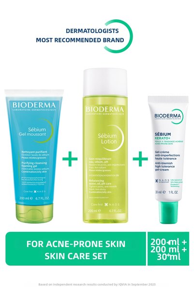 Bioderma Sebium Combination and Oily Skin - Acne, Anti-Pore Care Set