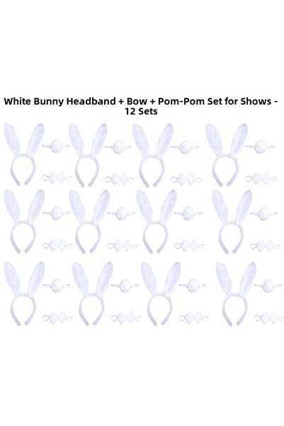 Generic Brand Ilkeshop White Tşan Costume Set – Crown, Bow Tie, Tail (132927)...