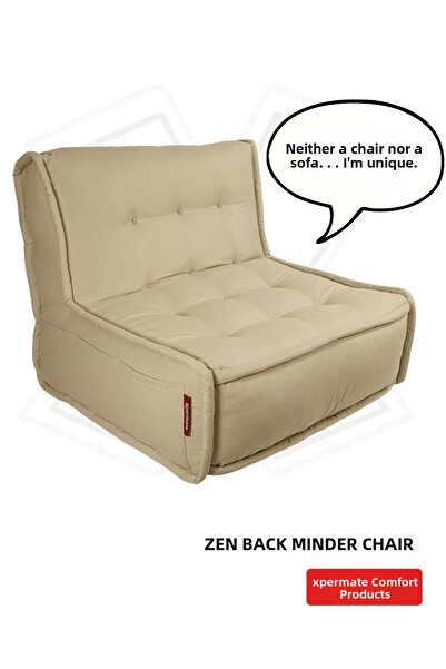 XPERMATE Scaun cu pernă cu spătar Scaun de podea ergonomic în stil nordic Pernă de șezut cu spătar 80x60 Bej Zen