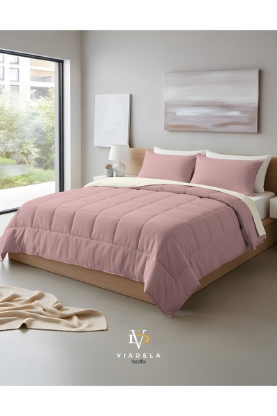 Viadela Double Cotton Quilt Set 200X215 cm |   2 Padded |   Soft Textured |   With Bag