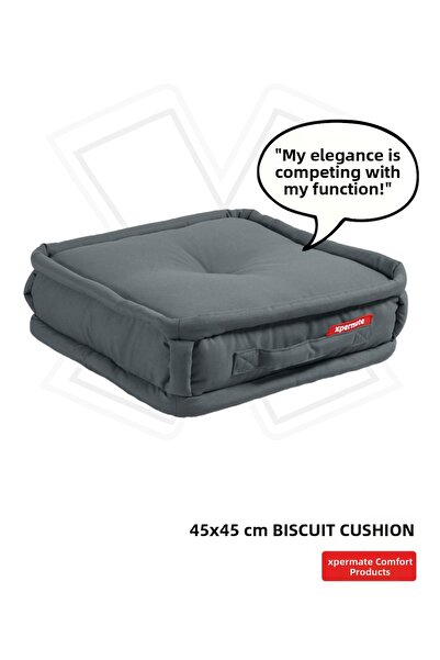 XPERMATE Pernă de podea pentru biscuiți Fagure de miere Față de paletă Pernă de top Pernă de bancă și de grădină 45x45x14 Cm Gri