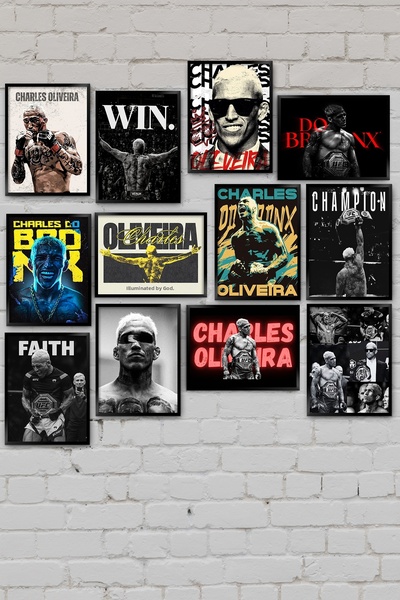 TABLOX Set de pictură decorativă MDF cu 12 bucăți UFC MMA Fighter Charles Oli...