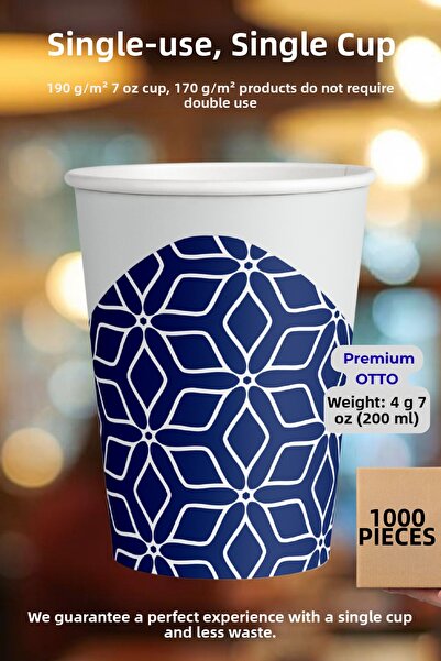 cupistanbul 7 oz Paper Cups (200 ml) - 1000 Pieces - Wholesale Package Cup Is...