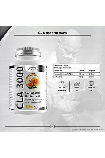 kevin levrone ليفرون سي إل إيه حمض اللينوليك 80% 3000 90 كبسولة هلامية