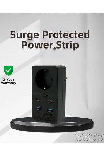 Epilons Tip Current Protection Socket 10A 2500W USB Type C Supported Azrlya-K...