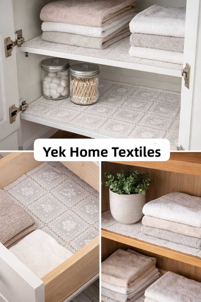 YEK HOME TEKSTİL 50Cm/1-3-5-10-15Mt Lace Pvc Erasable Shelf Cover, with Anti-Slip Base, for Refrigerator, Shoes Rack, Drawer Cover