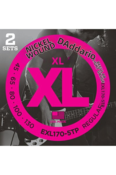 Daddario EXL170-5TP (2 SETURI) SET DE CORZI PENTRU BAS, 5 CORZI, XL, 45-130, Set de corzi pentru bas 5 corzi 045-130 5