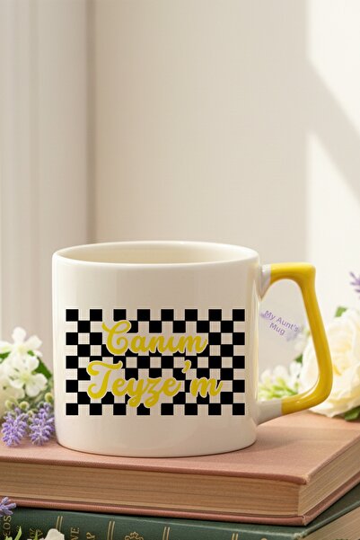 qoeuyl boutique Dear Aunt, Printed Gift for Aunt, D-Shaped Handle Mug