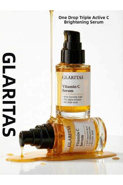 Glaritas Vitamin C Anti-Blemish and Brightening Serum, 10% Ascorbic Acid, 1% Arbutin, 1% Kojic Acid 30 ml