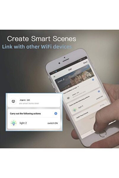 GÜMRÜK BEY Aixi-Shs Smart Wi-Fi 433Mhz Strobe Siren Home Security Alarm