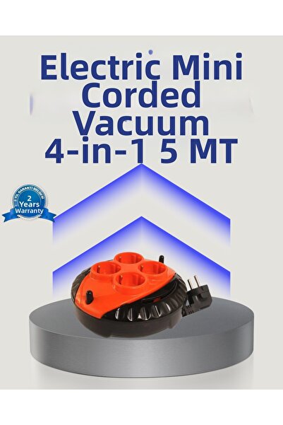 UCUZTEKNO 4-Outlet Reel with 5-Meter Extension Cord, Red