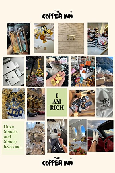 The Copper Inn مجموعة من 19 ملصقًا للوحة الرؤية لجذب الثروة والمال وتحقيق الأ...