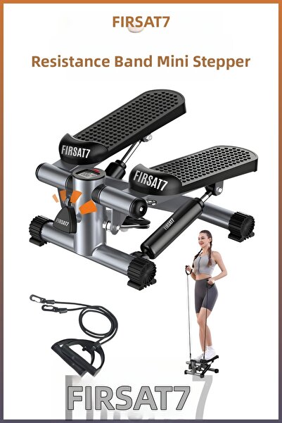 Fırsat7 Νέο όργανο γυμναστικής Stepper Fitness Step Stepper με ελαστικά αντίσ...
