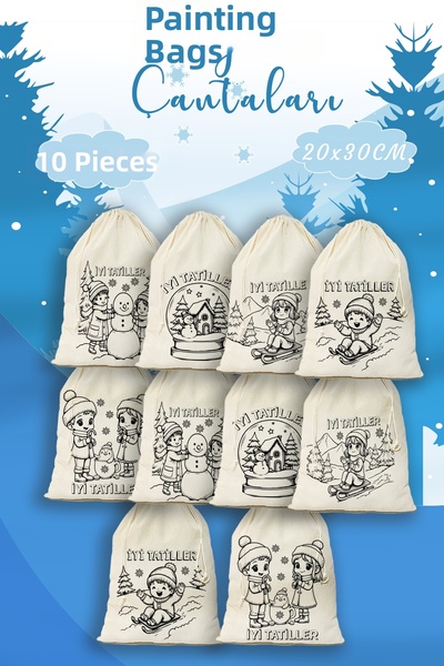 ÇANTAPAK مجموعة من 10 حقائب تلوين ذات طابع شتوي لقضاء عطلة ممتعة - حقائب أنشط...