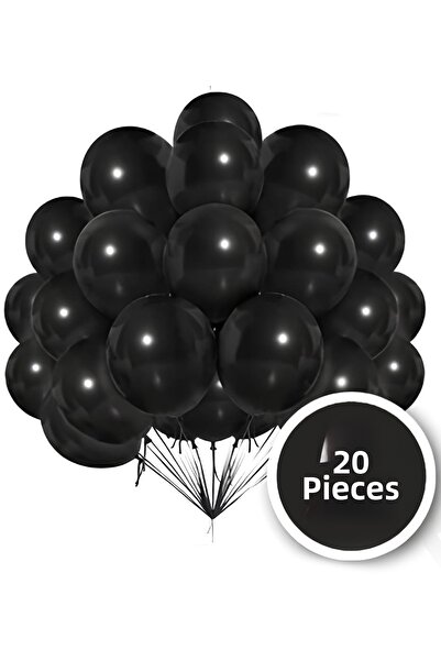 kutuTR Metallic Balloon 13 Inch – Shiny Black Looking Silicone Balloon – 20 Pieces