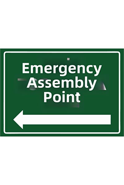 ZiPrinter لافتة تحذيرية من موقع التجمع في حالات الطوارئ isg مصنوعة من مادة PV...