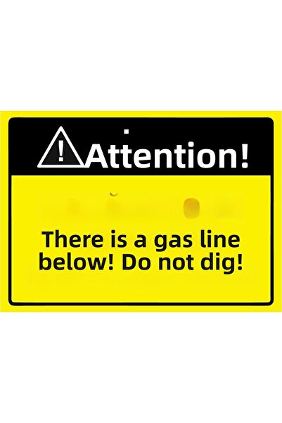 ZiPrinter انتبه! هناك خط غاز! لا تقم بالحف! لافتة تحذير من مادة PVC مقاس A4 2...