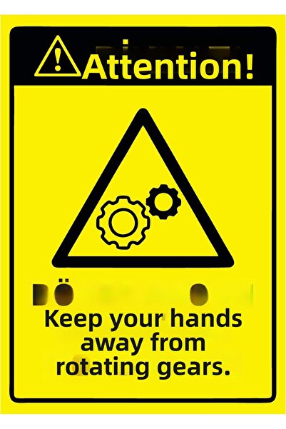 ZiPrinter انتبه! لافتة تحذيرية من نوع دوّراني أسمب، احترف أيديك، مصنوعة من ما...