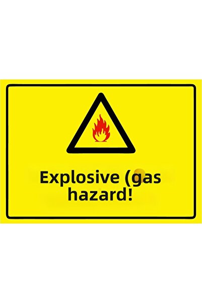 ZiPrinter خطر الغازات المتفجرة! لافتة تحذير من مادة PVC مقاس A3 30x42 سم
