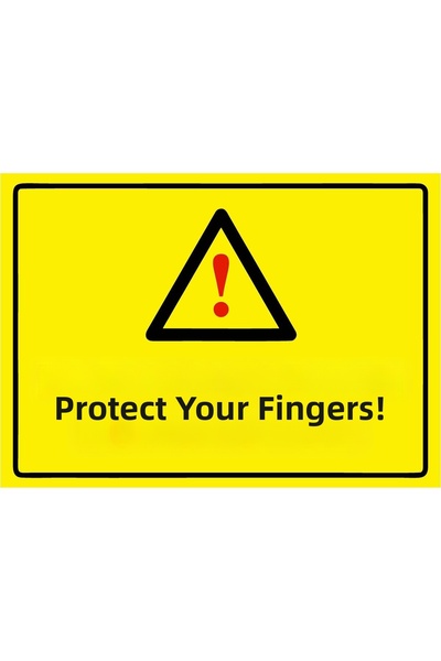 ZiPrinter حافظ على أصابعك! لافتة تحذير من مادة PVC مقاس A3 30x42 سم