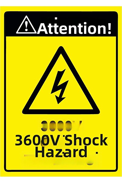 ZiPrinter انتبه! لافتة تحذيرية من مخاطر الموت 3600 فولت من مادة PVC مقاس A3 3...