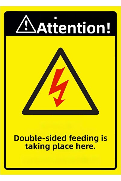 ZiPrinter انتبه! يتم تقديم الطعام على الجانبين هنا، لافتة تحذير من البلاستيك ...