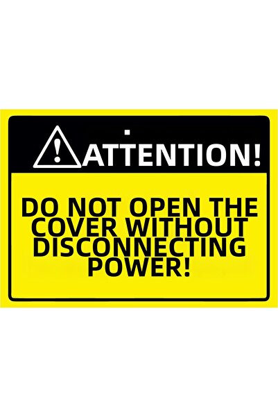 ZiPrinter انتبه! إضاءة الأغطية دون قطع الطاقة! لافتة تحذير من مادة PVC مقاس A...