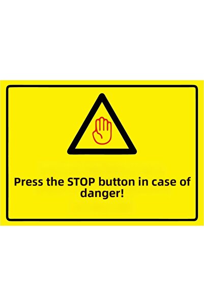 ZiPrinter انقر على زر التوقف الفوري عند الإحساس بالخطر! لافتة تحذير من مادة P...