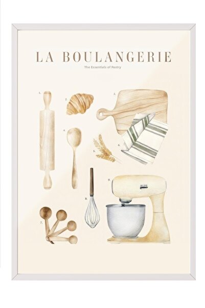 Postifull Pictură înrămată La Boulangerie No2, cadru alb și poster, pictură de perete Seria Comfort NR:108563