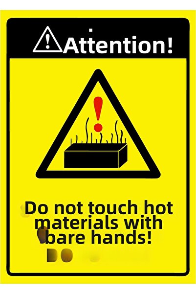 ZiPrinter انتبه! مادة ساخنة تُلمس باليد مباشرة! لافتة تحذير من مادة PVC مقاس ...