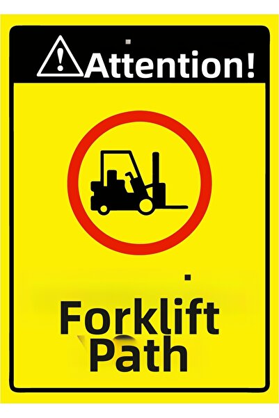 ZiPrinter انتبه! لافتة تحذيرية لمسار الرافعة الشوكية مصنوعة من البلاستيك PVC ...