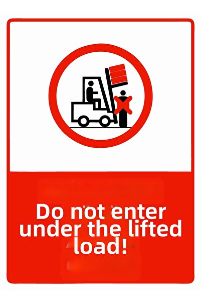 ZiPrinter الدخول تحت الحمولة المحمولة! لافتة تحذير من مادة PVC مقاس A4 21x30 سم