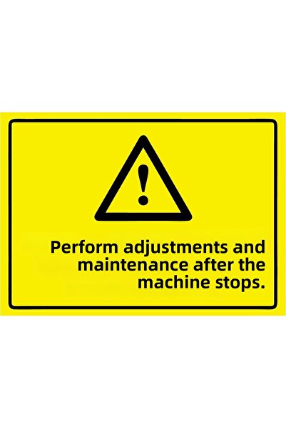ZiPrinter قم بإجراء عمليات الضبط والصيانة بعد إيقاف التشغيل للآلة، لافتة تحذي...