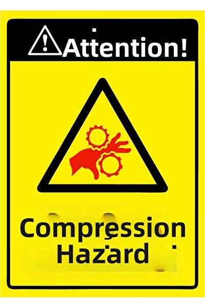 ZiPrinter انتبه! لافتة تحذيرية من خطر الانحشار من مادة PVC مقاس A3 30x42 سم