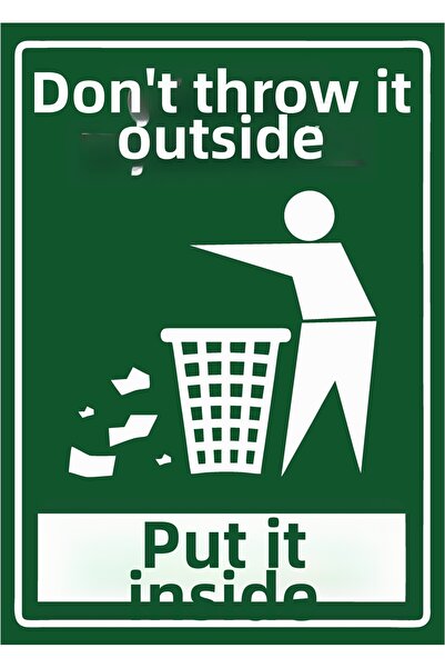 ZiPrinter لافتة تحذيرية من البلاستيك PVC مقاس A3 30×42 سم بعبارة 'لا ترمي الن...