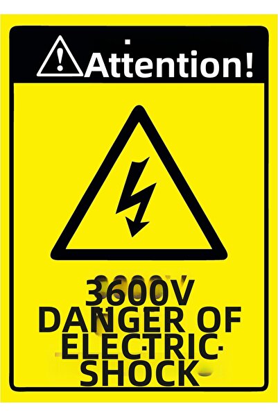 ZiPrinter انتبه! لافتة تحذيرية من مخاطر الموت 3600 فولت من مادة PVC مقاس A5 1...