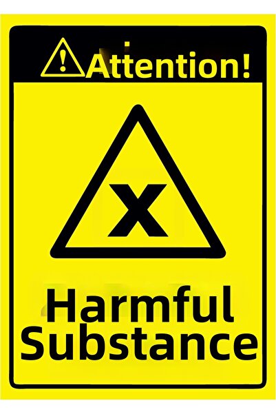 ZiPrinter انتبه! لافتة تحذيرية للمواد الضارة من مادة PVC مقاس A5 15x21 سم