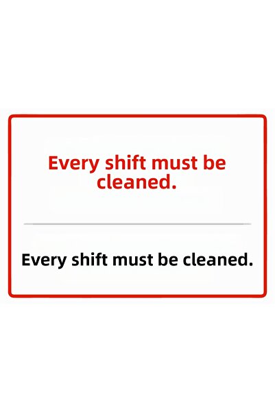 ZiPrinter يجب تنظيف كل دورات العمل - يجب أن تكون كل دورات العمل مزودة بلافتة ...